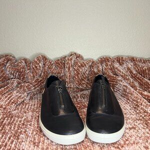 Ecco Leather Loafers with Zipper Detail Size 8